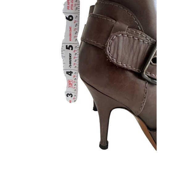 GIVENCHY Brown Leather Buckle Ankle Boots Size 37 / US 7 - Picture 3 of 10